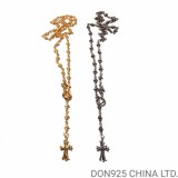 CHROME HEARTS Tiny Cross Necklace (with Tiny E Plus Chalk Chain)