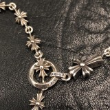 CHROME HEARTS Tiny Cross Necklace (with Tiny E Plus Chalk Chain)