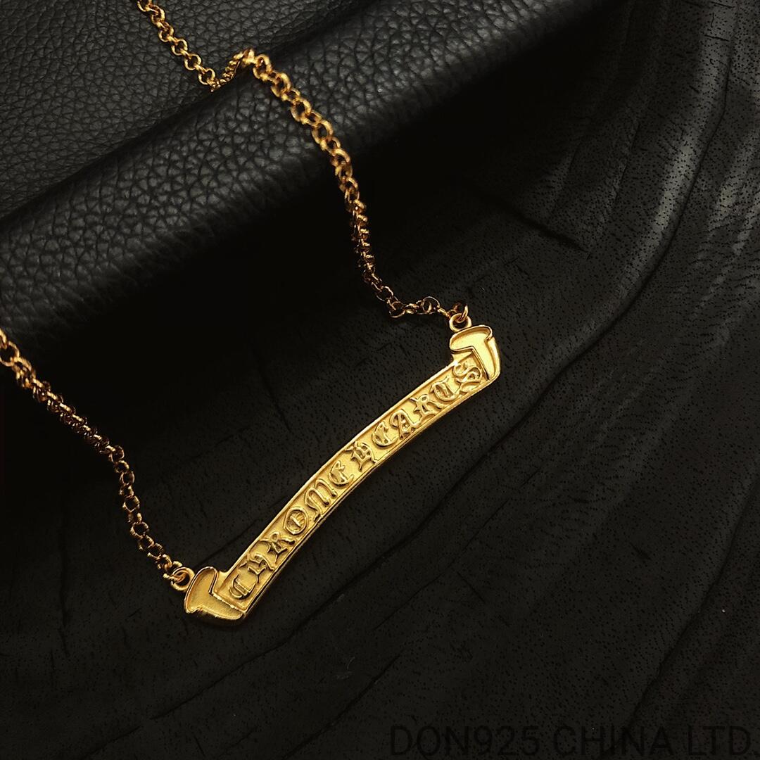 22K Gold CHROME HEARTS Logo Necklace (with 45CM Gold NE Chain)