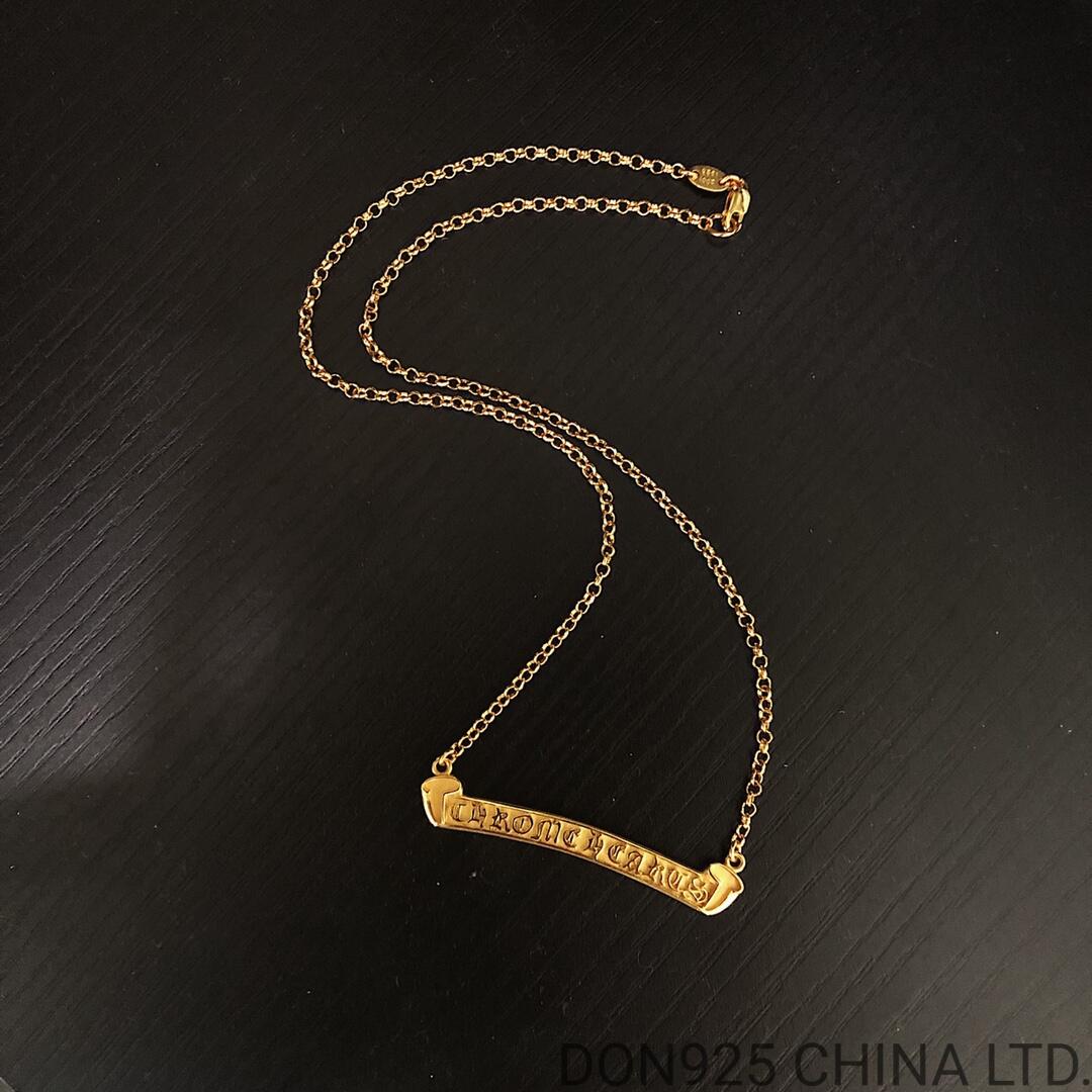 22K Gold CHROME HEARTS Logo Necklace (with 45CM Gold NE Chain)