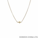 22K Gold CHROME HEARTS Cross Choker Necklace (with Gold 42CM NE Chain)