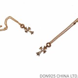 22K Gold CHROME HEARTS Tiny Cross Necklace (Gold NE Chain)