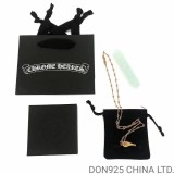 22K Gold CHROME HEARTS Plus Whistle Necklace (Mini Size with 55CM Gold Twist Chain)