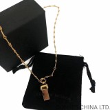 22K Gold CHROME HEARTS BS Fleur Whistle Necklace (Mini Size with 55CM Gold Twist Chain)