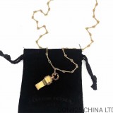 22K Gold CHROME HEARTS BS Fleur Whistle Necklace (Mini Size with 55CM Gold Twist Chain)