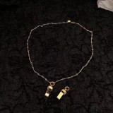 22K Gold CHROME HEARTS BS Fleur Whistle Necklace (Mini Size with 55CM Gold Twist Chain)