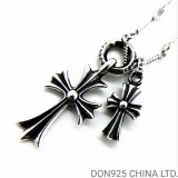 CHROME HEARTS Tiny Cross & Babyfat Necklace (with Twist Chain)