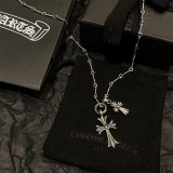 CHROME HEARTS Tiny Cross & Babyfat Necklace (with Twist Chain)