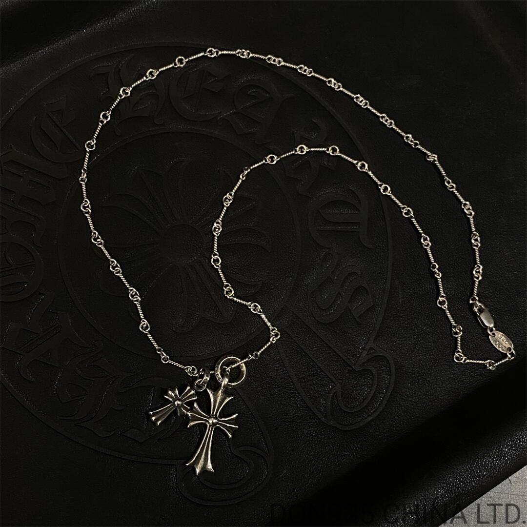 CHROME HEARTS Tiny Cross & Babyfat Necklace (with Twist Chain)