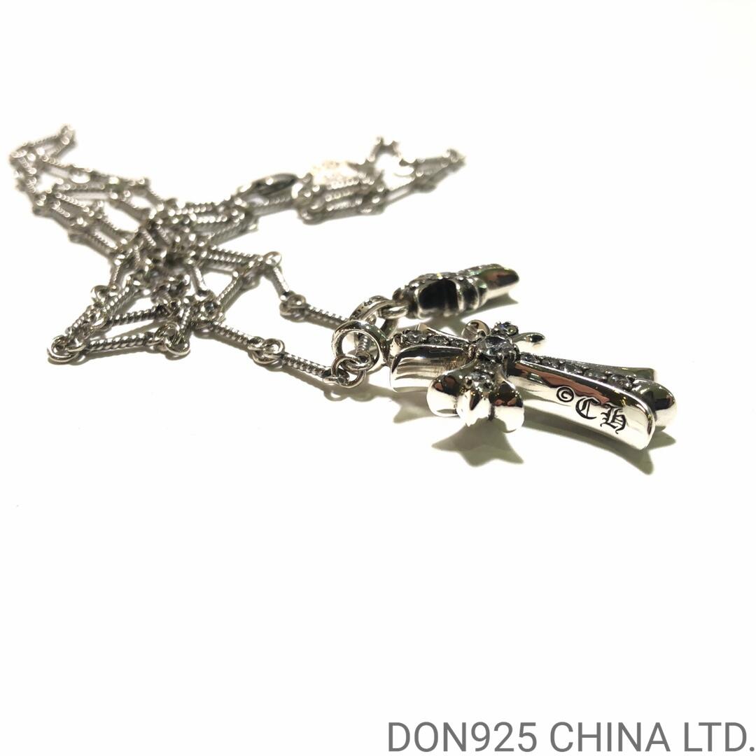 CHROME HEARTS Small Cross & Babyfat Necklace (with Twist Chain)