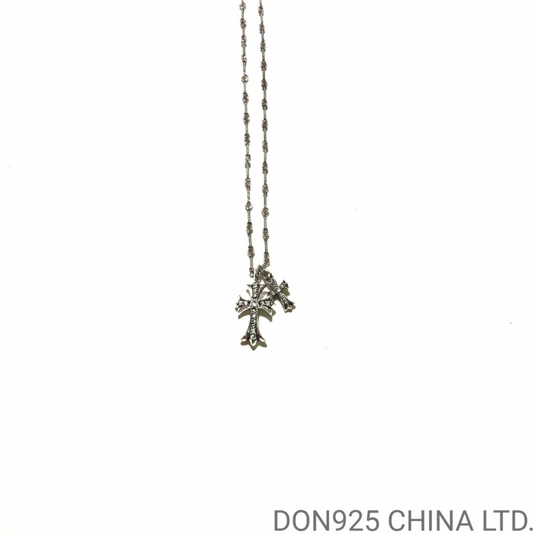 CHROME HEARTS Small Cross & Babyfat Necklace (with Twist Chain)