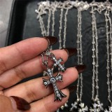 CHROME HEARTS Small Cross & Babyfat Necklace (with Twist Chain)