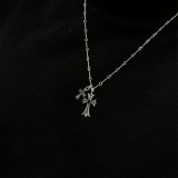 CHROME HEARTS Small Cross & Babyfat Necklace (with Twist Chain)