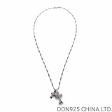 CHROME HEARTS Small Cross & Babyfat Necklace (with Pink Sapphires with Twist Chain)