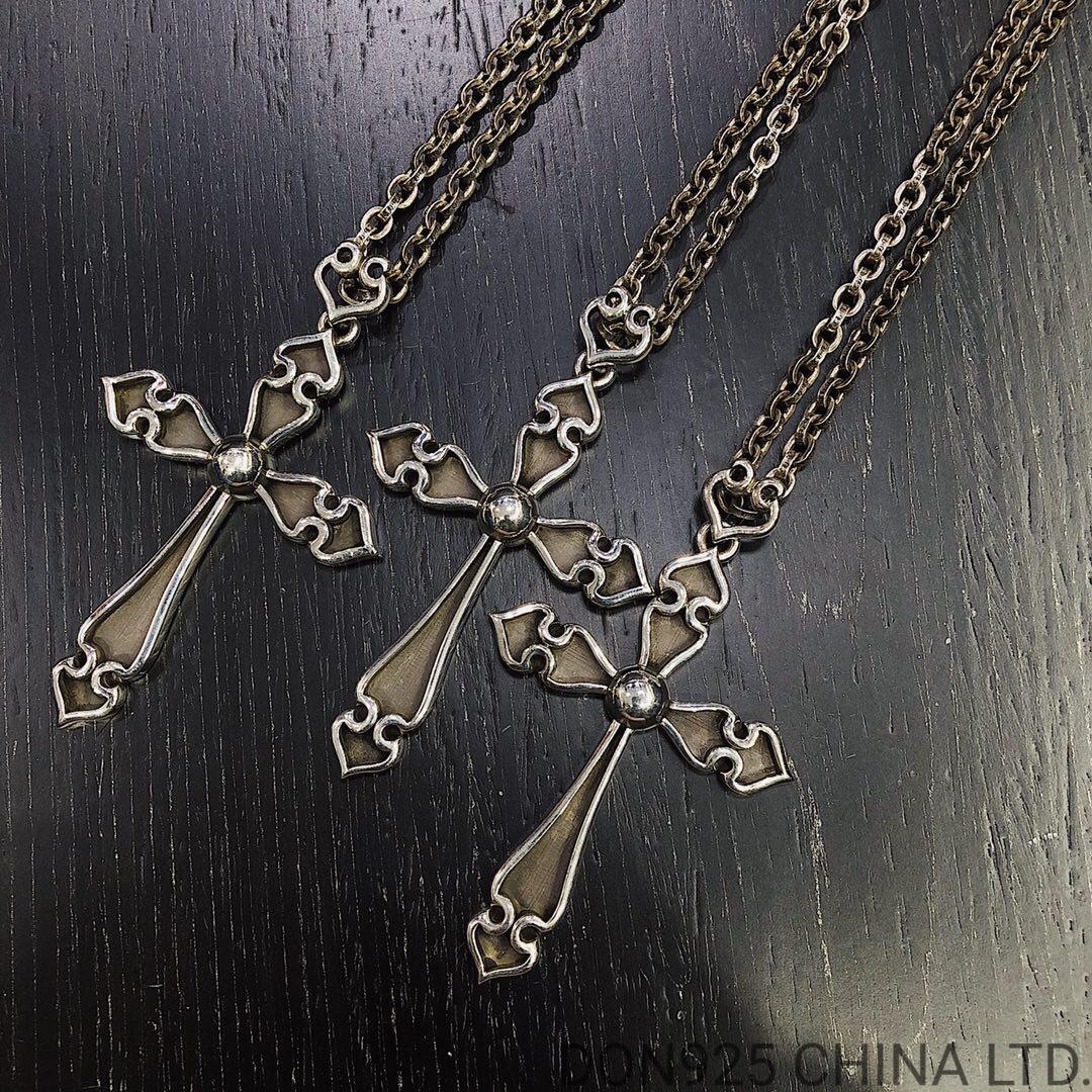 CHROME HEARTS Spade Cross Necklace (Large Size with Paper Chain)