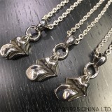 CHROME HEARTS Rolling Stones Lip & Tongue Necklace (with NE Chain)