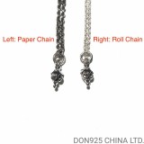 CHROME HEARTS Rolling Stones Three Sided Necklace (with Roll Chain)