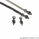 CHROME HEARTS Rolling Stones Three Sided Necklace (with Roll Chain)