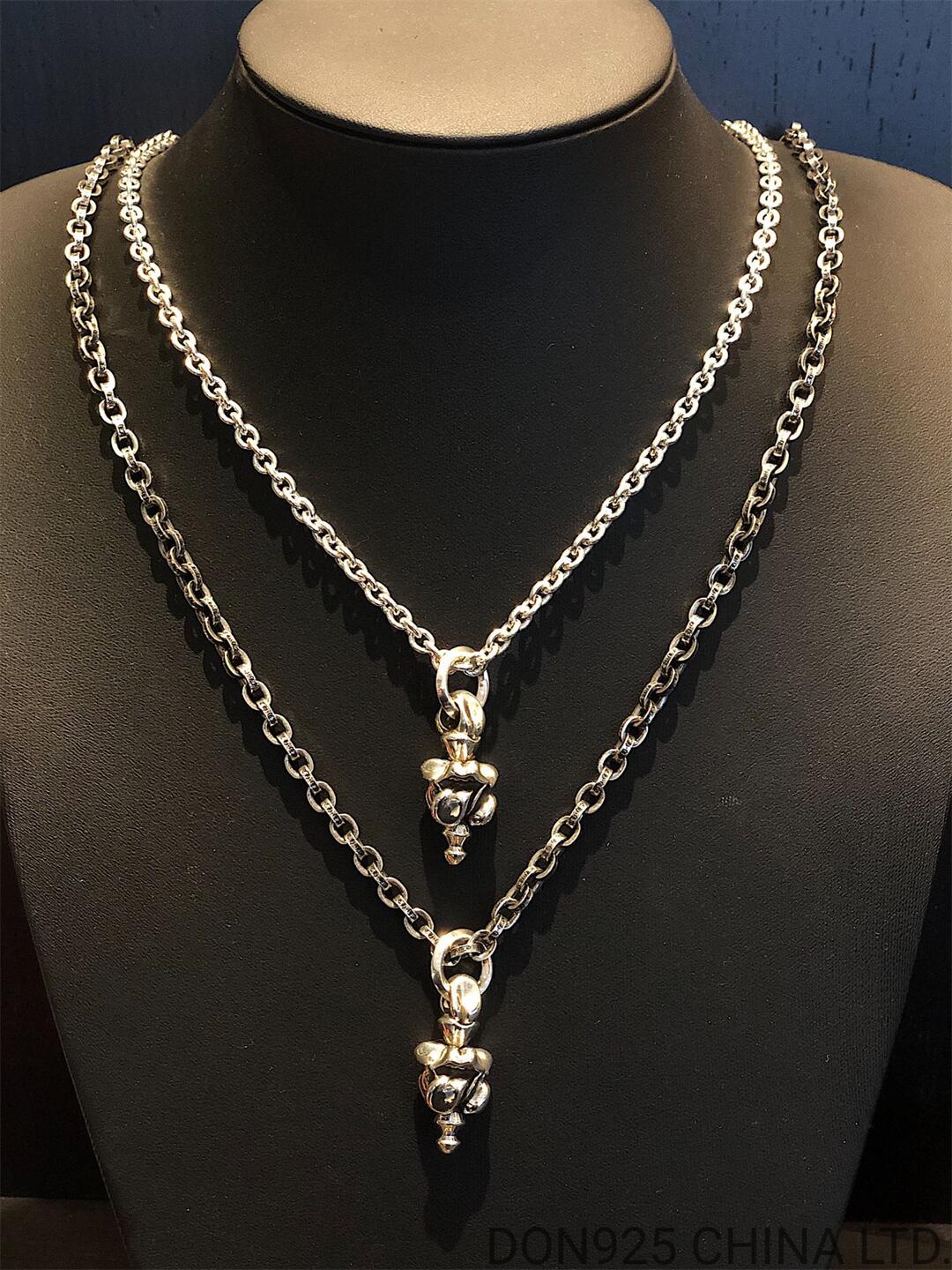 CHROME HEARTS Rolling Stones Three Sided Necklace (with Roll Chain)