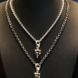 CHROME HEARTS Rolling Stones Three Sided Necklace (with Roll Chain)