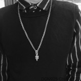 CHROME HEARTS Rolling Stones Three Sided Necklace (with Roll Chain)