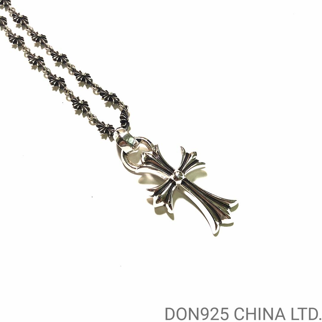 CHROME HEARTS Small Cross Necklace (with Tiny E Chain)