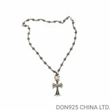 CHROME HEARTS Small Cross Necklace (with Tiny E Chain)