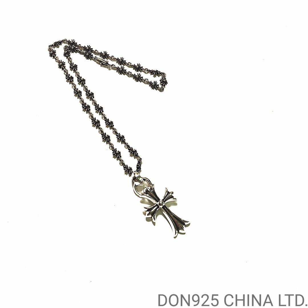 CHROME HEARTS Small Cross Necklace (with Tiny E Chain)