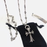 CHROME HEARTS Small Cross Necklace (with Tiny E Chain)