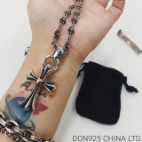 CHROME HEARTS Small Cross Necklace (with Tiny E Chain)