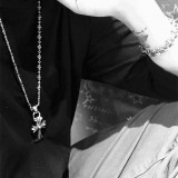 CHROME HEARTS Small Cross Necklace (with Tiny E Chain)