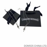 Chrome Hearts Dagger Necklace in 925s Silver with Diamonds (Small Size)