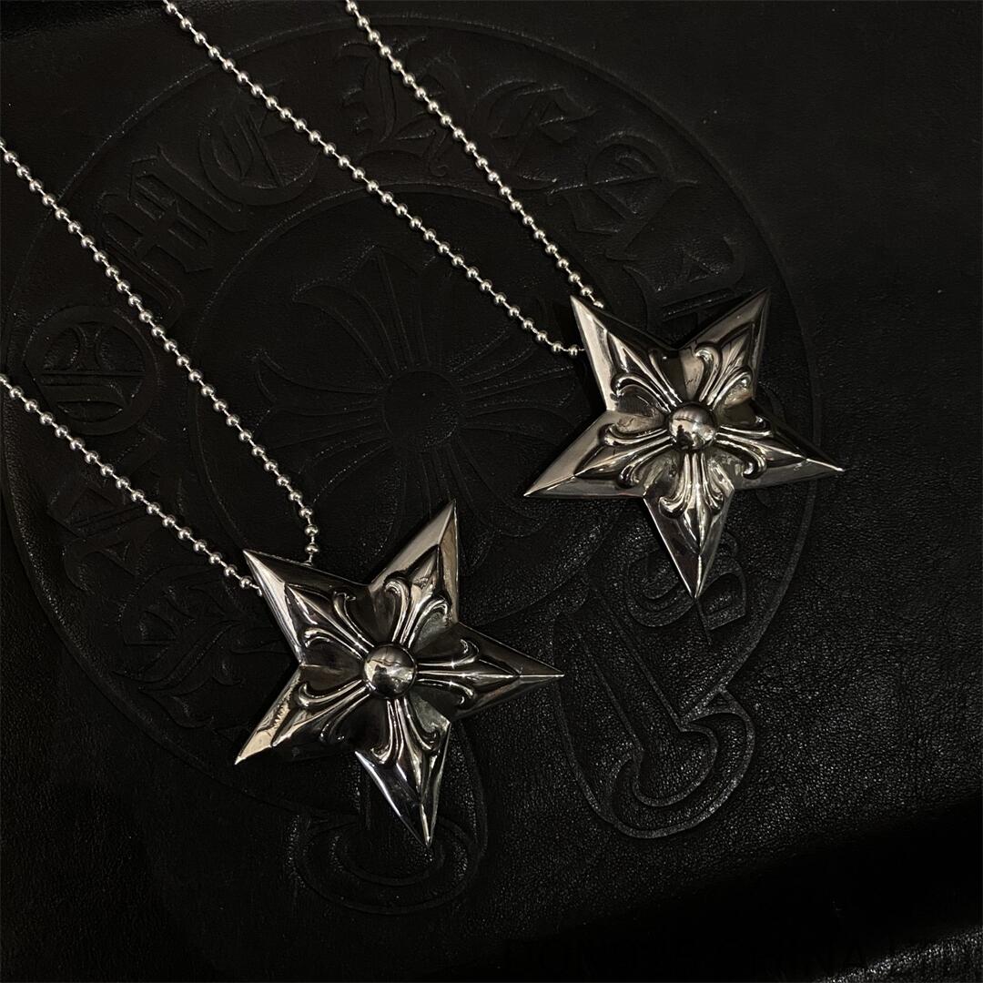 CHROME HEARTS Large 5 Point Star Necklace (with Ball Chain)