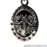 CHROME HEARTS Oval Angel Medallion Necklace (with Ball Chain)