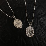 CHROME HEARTS Oval Angel Medallion Necklace (with Ball Chain)