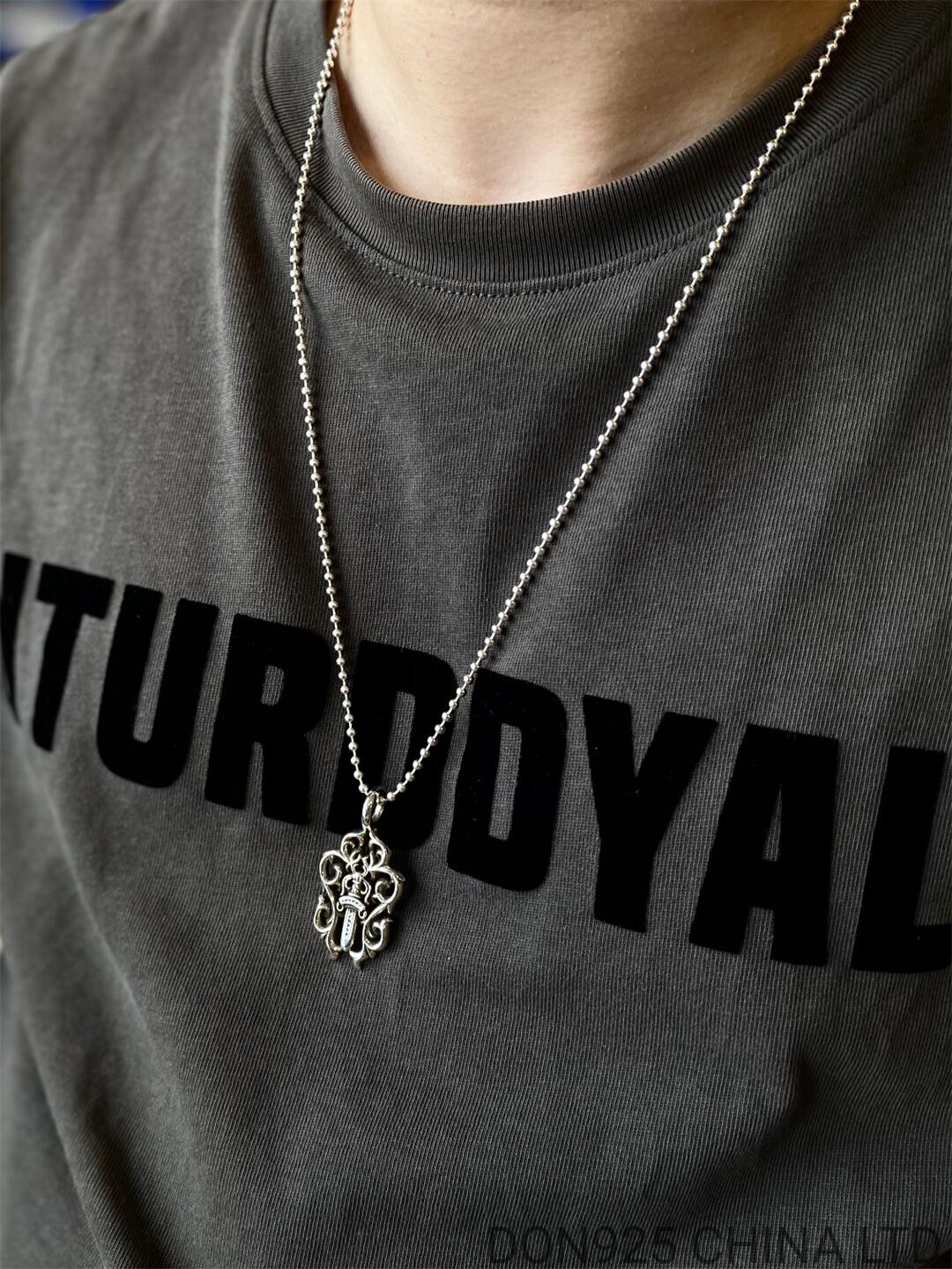 CHROME HEARTS Hairy Dagger Necklace (with Ball Chain)