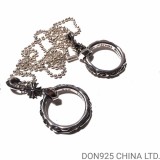 CHROME HEARTS Scroll Band Necklace (with Ball Chain)