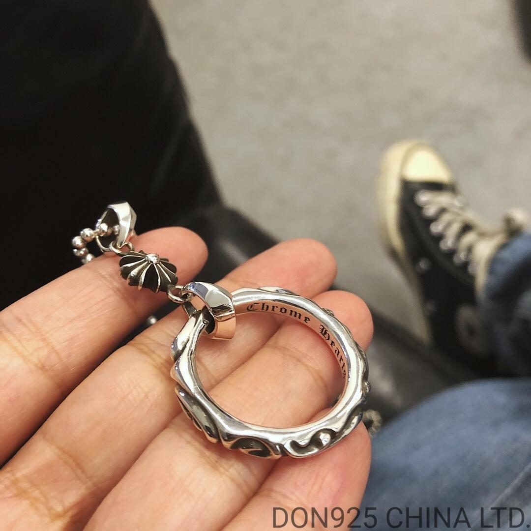 CHROME HEARTS Scroll Band Necklace (with Ball Chain)