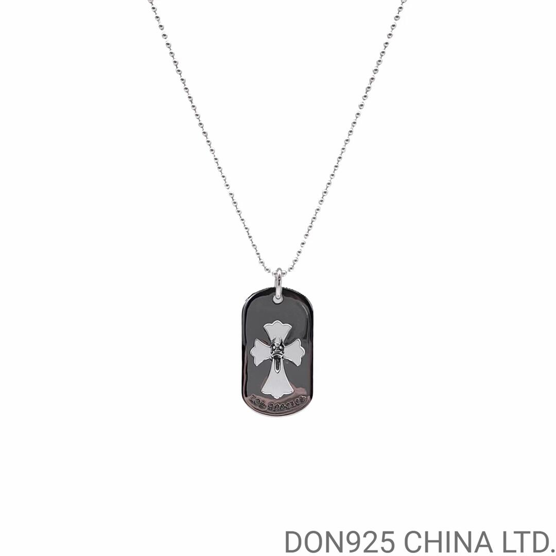 CHROME HEARTS Cutout Cross Dagger Dog Tag Necklace (with Ball Chain)