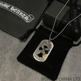 CHROME HEARTS Cutout Cross Dagger Dog Tag Necklace (with Ball Chain)