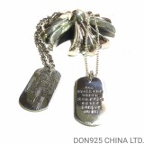 CHROME HEARTS GOD BLESS THE WORLD Dog Tag Necklace