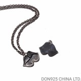 CHROME HEARTS Matty Boy Lips Necklace (with Paper Chain)