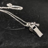 CHROME HEARTS BS Fleur & Babyfat Whistle Necklace (Mini Size with NE Chain)