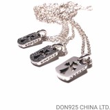 CHROME HEARTS Tiny Cutout Cross Dog Tag Necklace (with NE Chain)