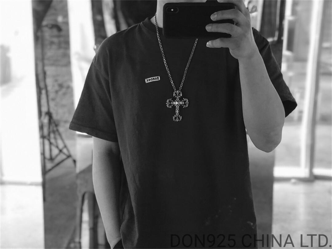 CHROME HEARTS Filigree Cross Necklace (Large Size with Paper Chain)