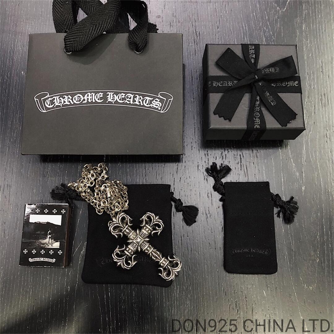 CHROME HEARTS Filigree Cross Necklace (Large Size with Paper Chain)