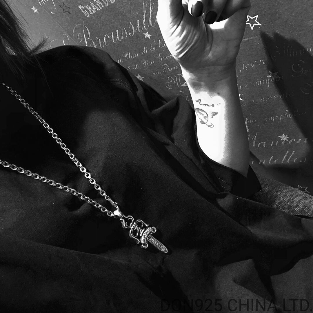 CHROME HEARTS Dagger Necklace (Large Size with Paper Chain)