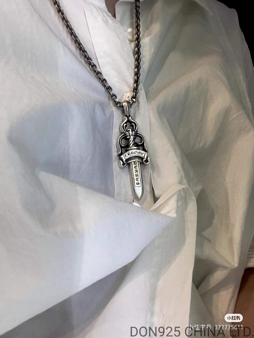 CHROME HEARTS Dagger Necklace (Large Size with Paper Chain)