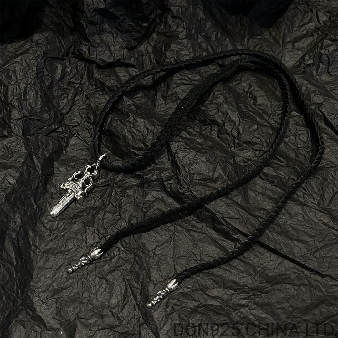 CHROME HEARTS Dagger Necklace (Large Size with Leather Rope)