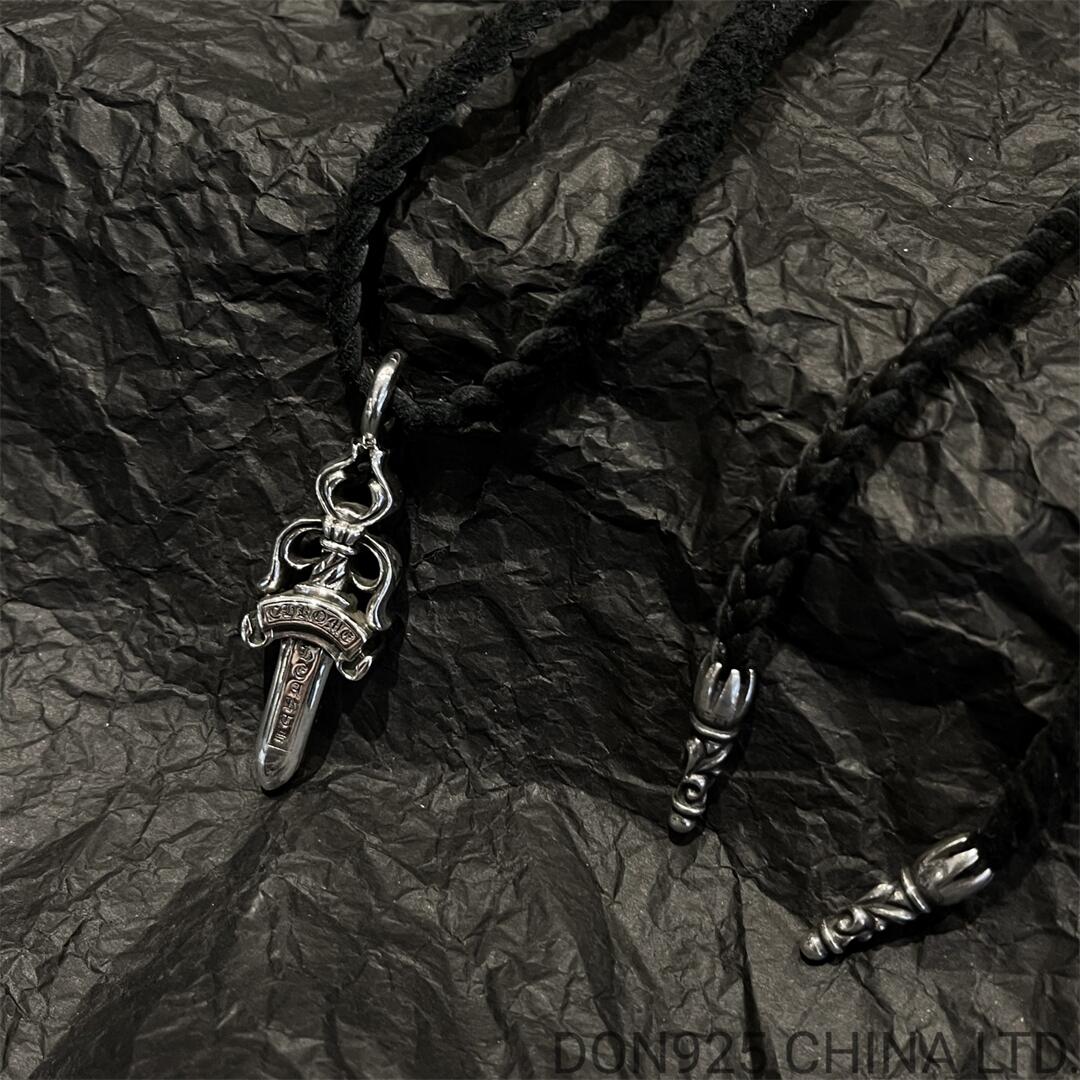 CHROME HEARTS Dagger Necklace (Large Size with Leather Rope)